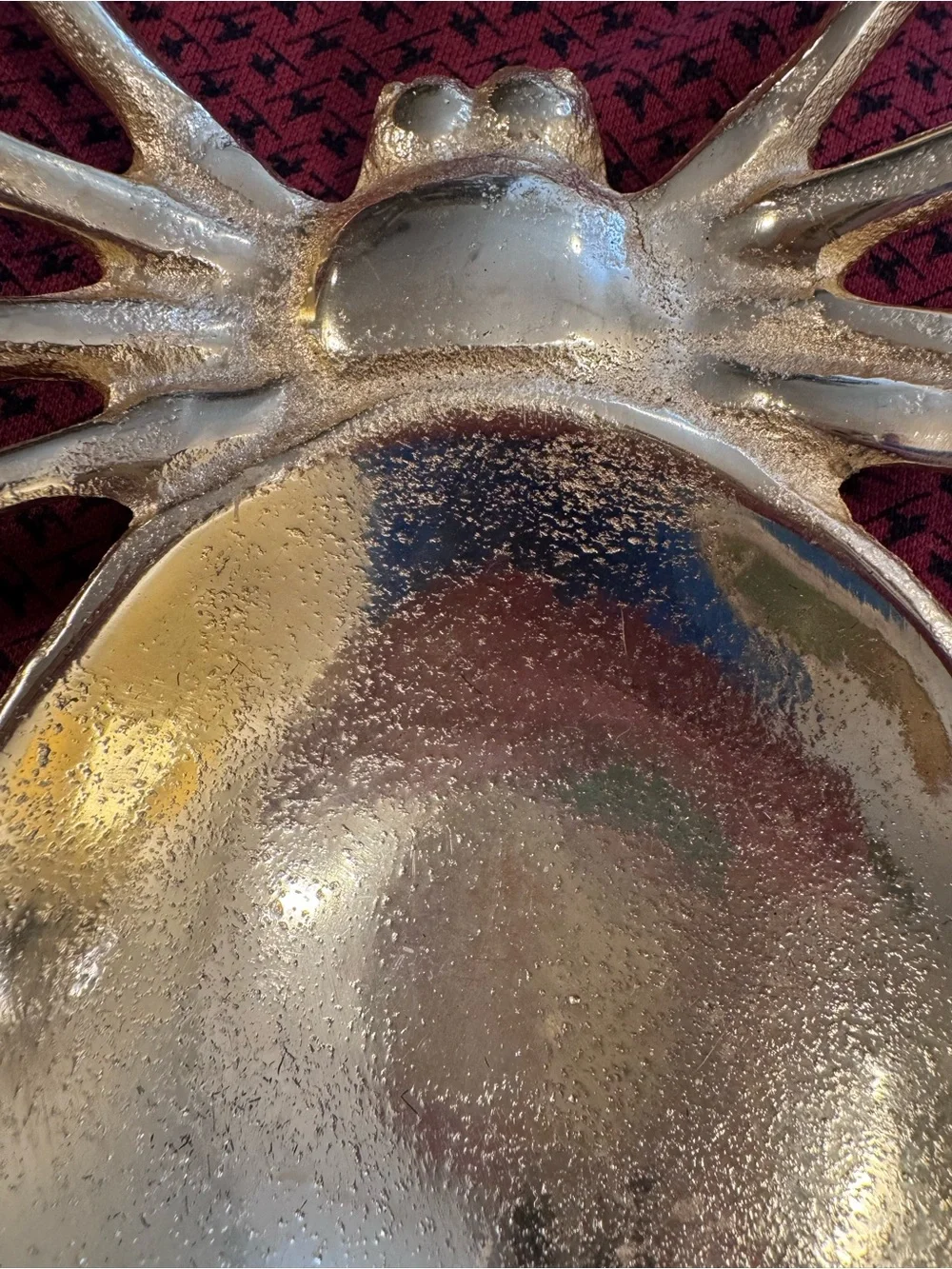 Gold Spider Trinket Dish Catchall Bowl Halloween Gothic Decor Large Maximalist